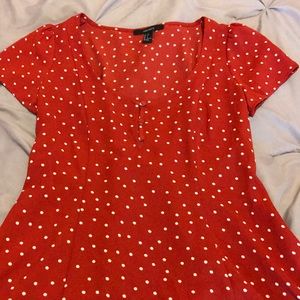 Red polka dot dress